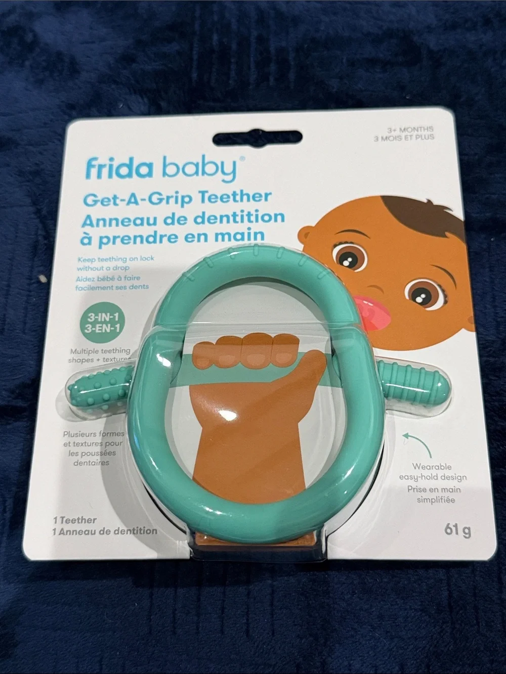 frida baby Get-A-Grip Teether in Mint Green